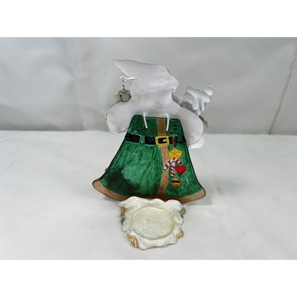 Fused Glass Santa Claus W Snowman Tea Light Candle Holder Christmas Versailles - Picture 6 of 7